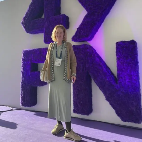 CIMSOLUTIONS collega Catrin at the Mobile World Congres in Barcelona